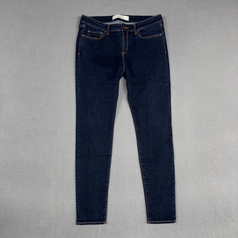 Abercrombie & Fitch Jeans Womens 12 Blue Skinny Stretch Dark Wash Denim Preppy